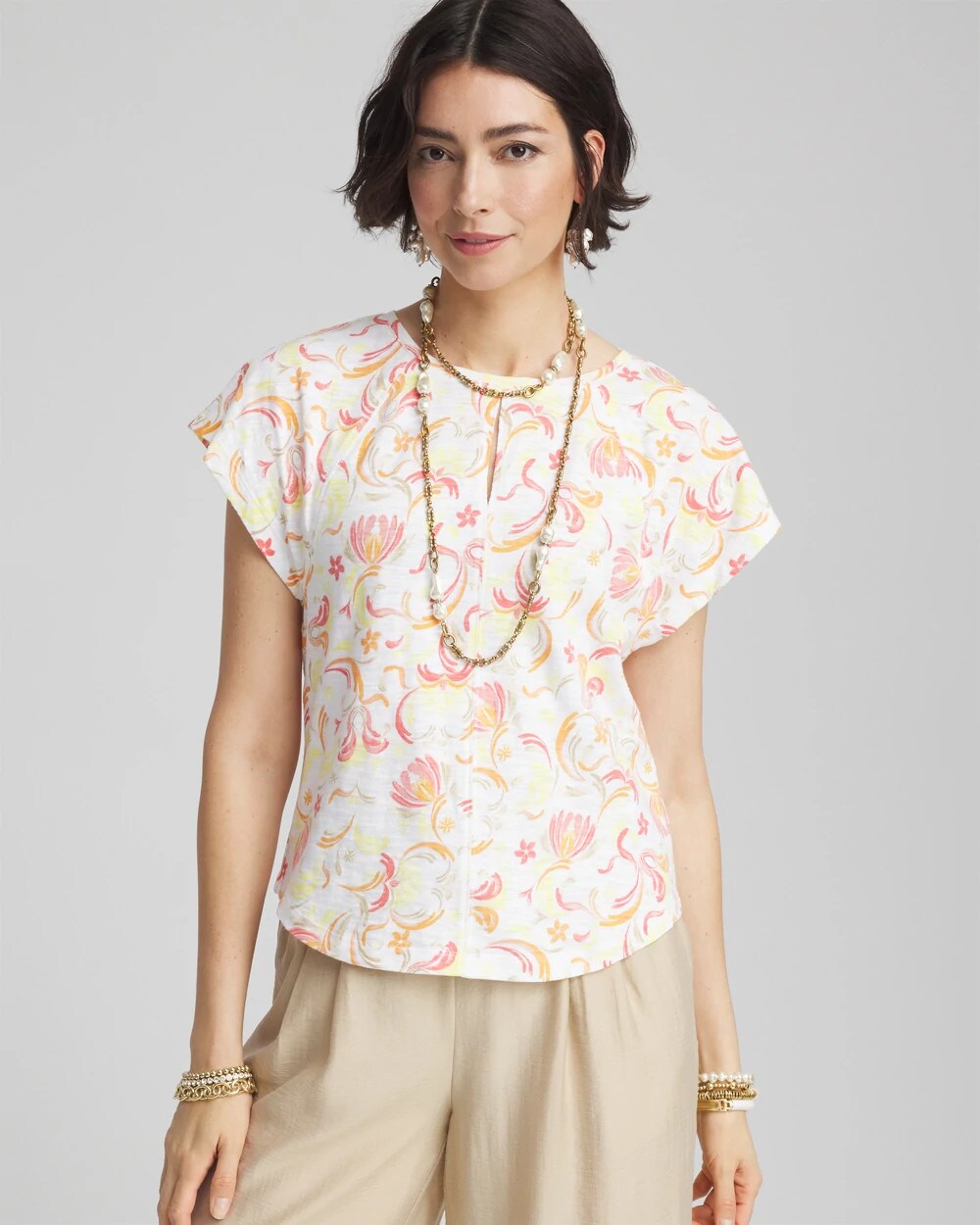 トップス FUGUIHUA / Lovesickness- TEE Zenergy® Scuba Cap Sleeve Tee | Chico's